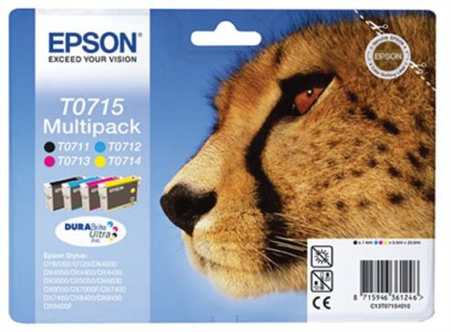 Tintapatron Epson T0715 MultiPack (Bk, C, M, Y)